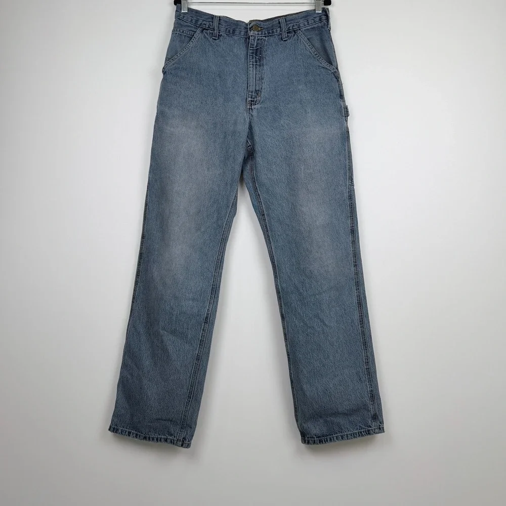 Carhartt Carpenter Jeans Mens 32x34 Blue Good Utility Workwear Denim B11 DST